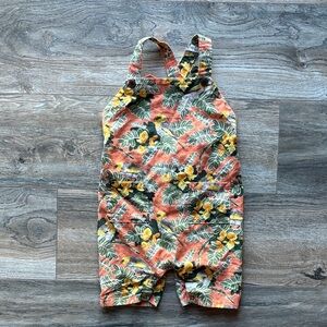 Patagonia Pataloha Kids Overalls in Orange and Green Floral